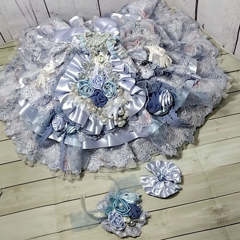 ハンドメイドのドレス。プーリップ等。　　ライトパープル