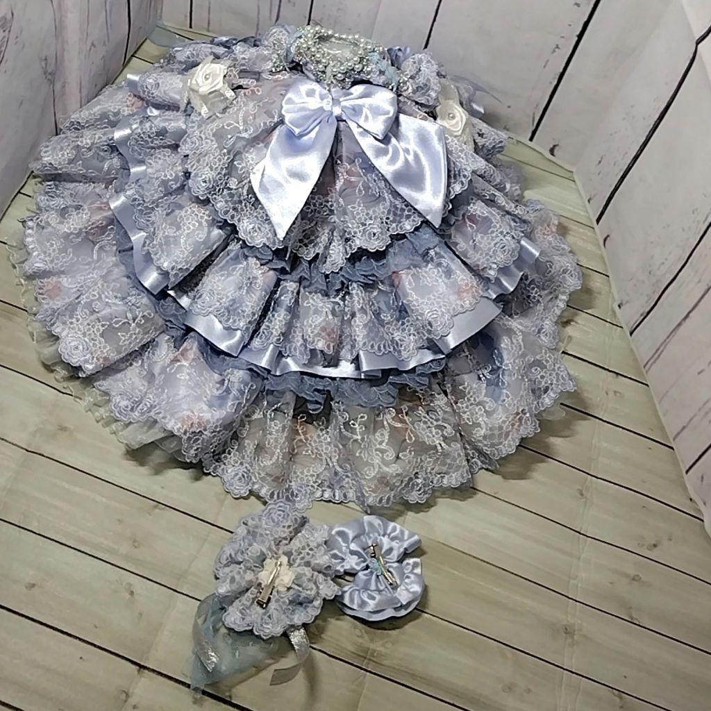 ハンドメイドのドレス。プーリップ等。　　ライトパープル