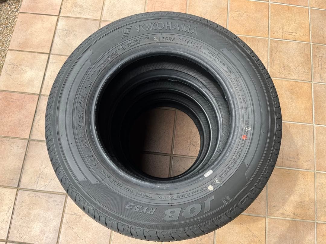 ヨコハマ　JOB 145/80R12　80/78N 新車外し　4本セット