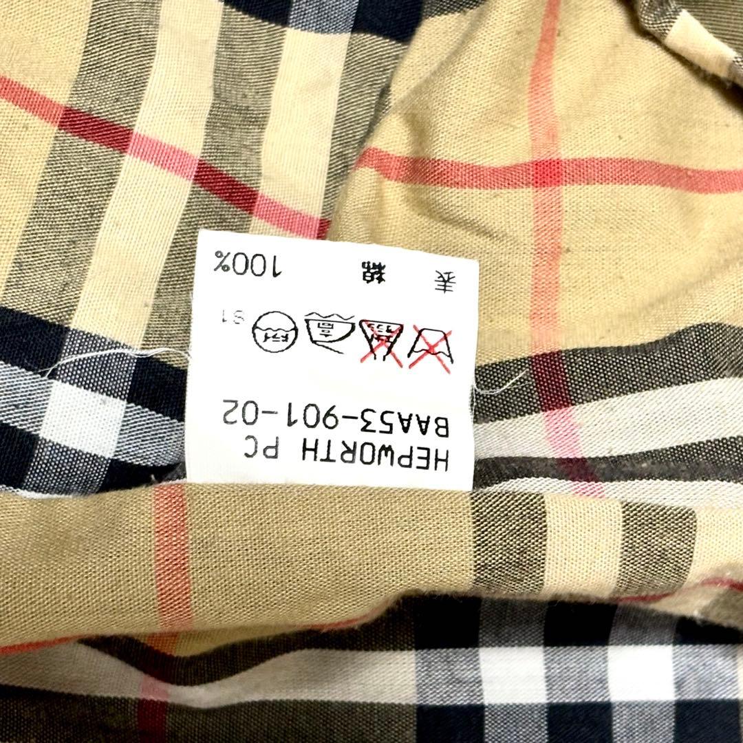 【極美品】バーバリープローサム　ステンカラーコート　カーキ　ノバチェック　XL