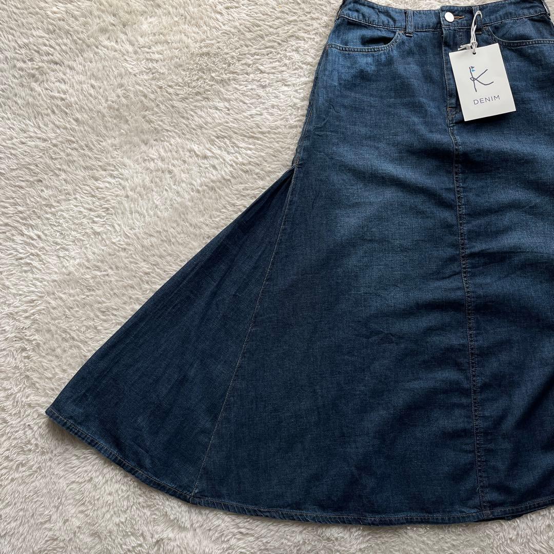 タグ付き【組曲DENIM】サイドプリーツ　ロングデニムスカート　サイズ3
