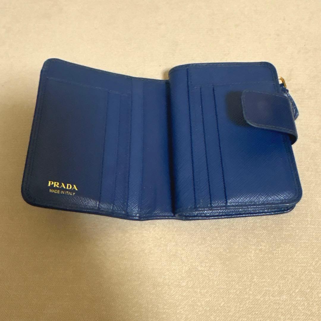 PRADA 財布 ブルー 二つ折り
