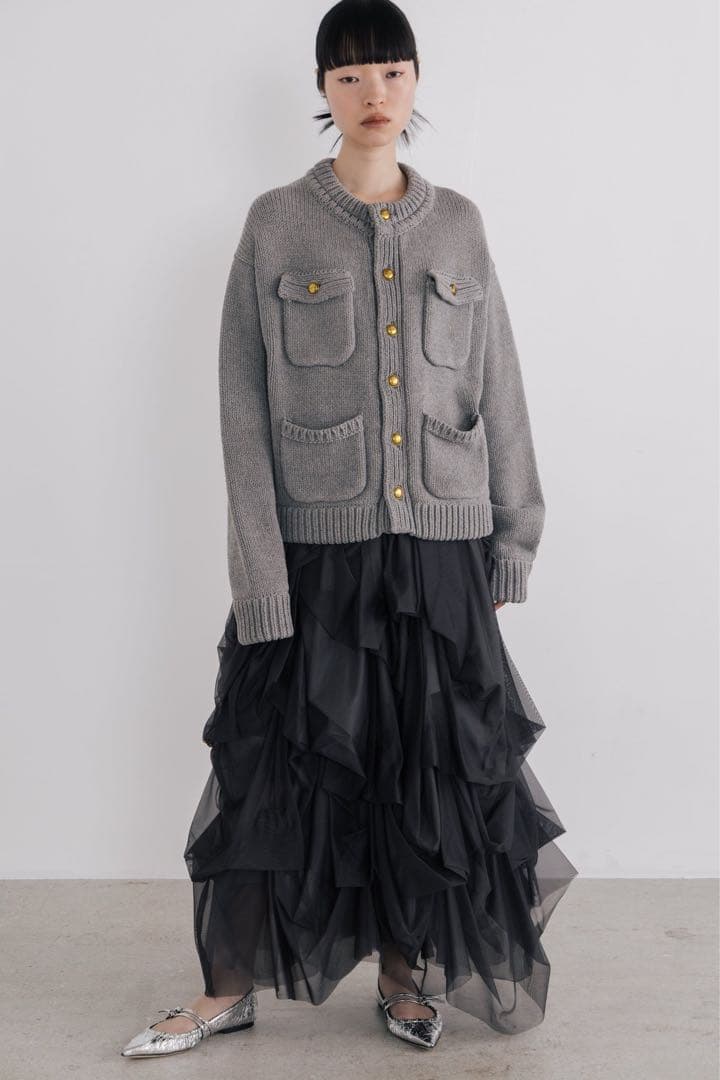 THE TOÉ❤︎Residenz Knit Cardigan グレー　Sサイズ