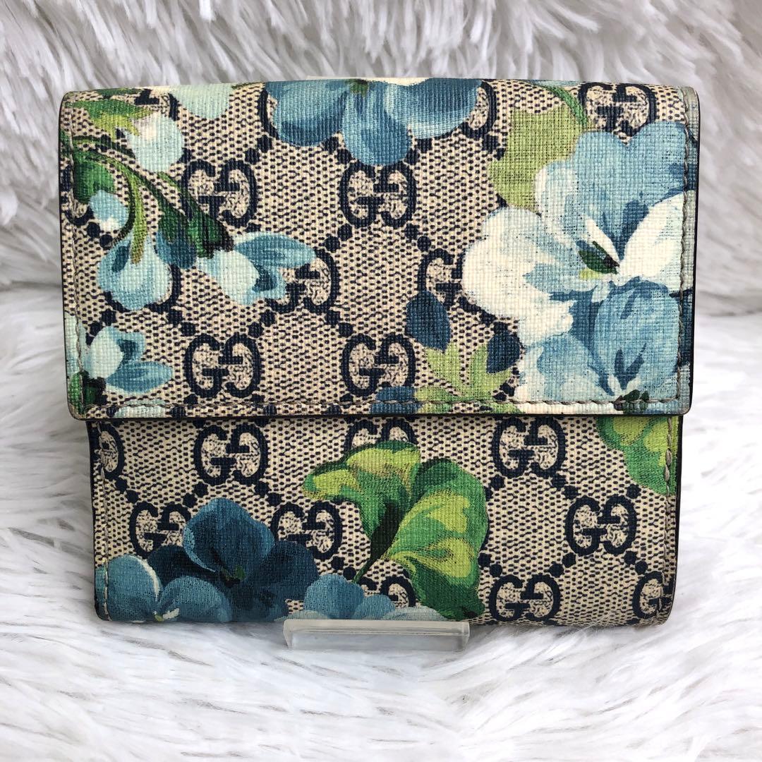 財布 レディース 二つ折り GUCCI グッチ GGブルームス フローラ 花柄