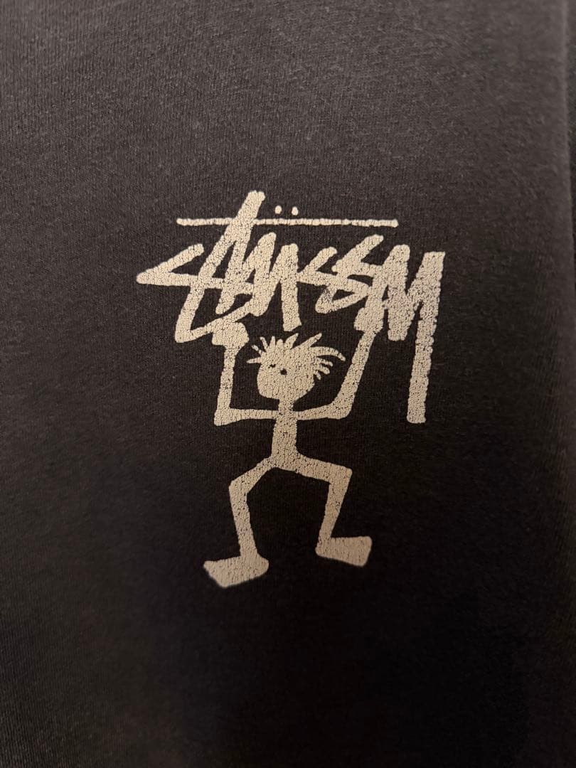 90年代　白タグ　Stussy シャドーマン　ブラックロンT