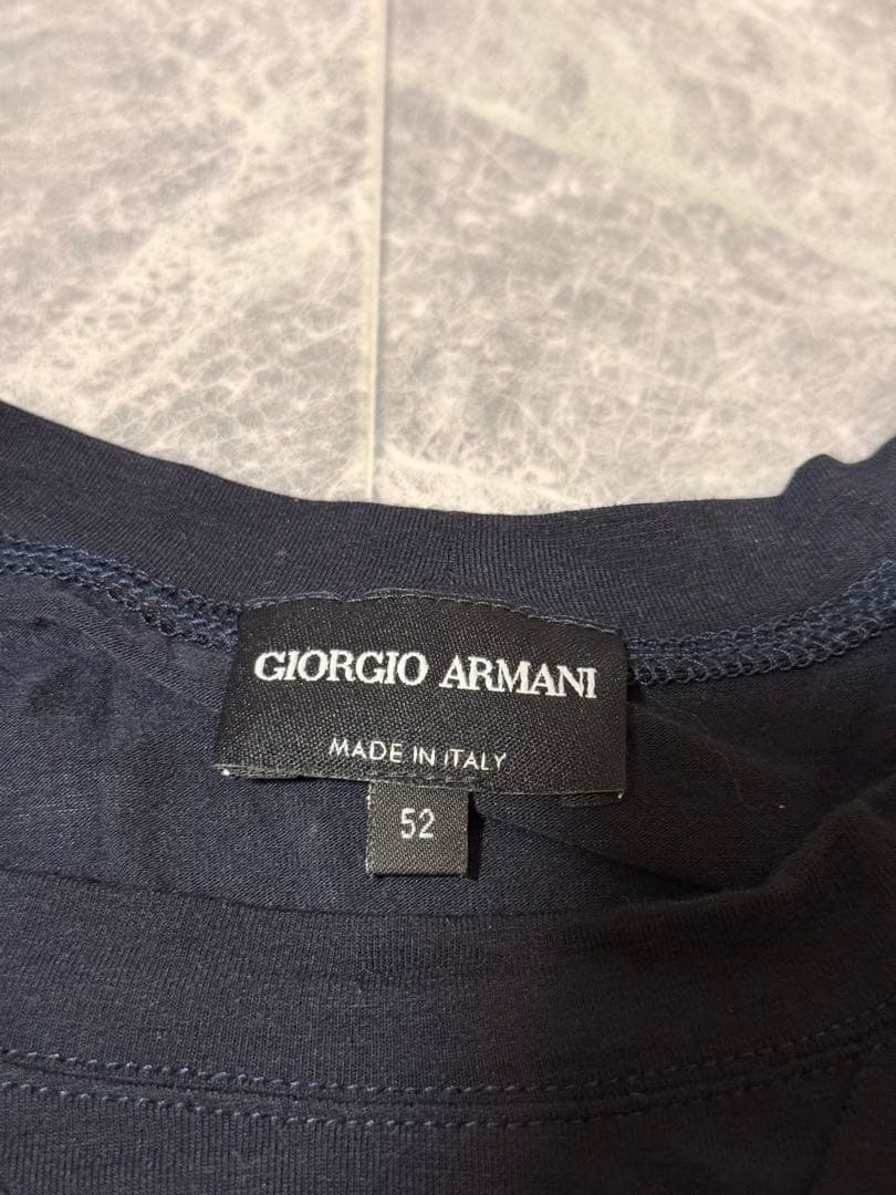 GIORGIO ARMANI アルマーニ ビスコース 筆記体ロゴ Tシャツ 52