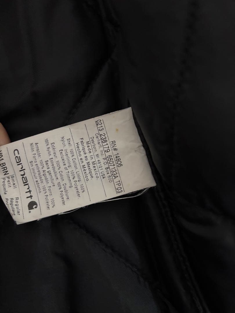 Carhartt V01 ダックワークベスト ブラウン サイズS メキシコ製