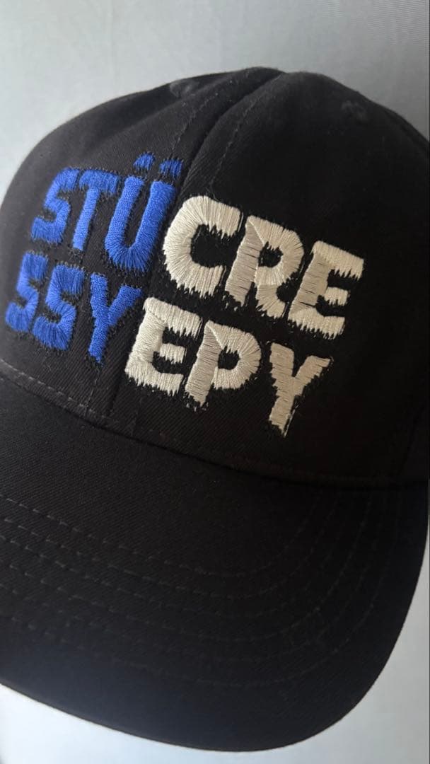 希少OLD STUSSY アメリカ製 刺繍キャップ CREEPYコラボ
