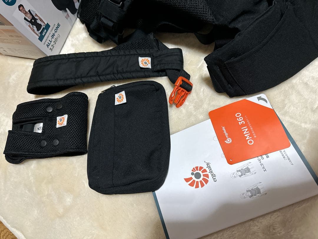 エルゴベビー OMNI360 クールエア ブラック 抱っこ紐 付属品完備 箱あり
