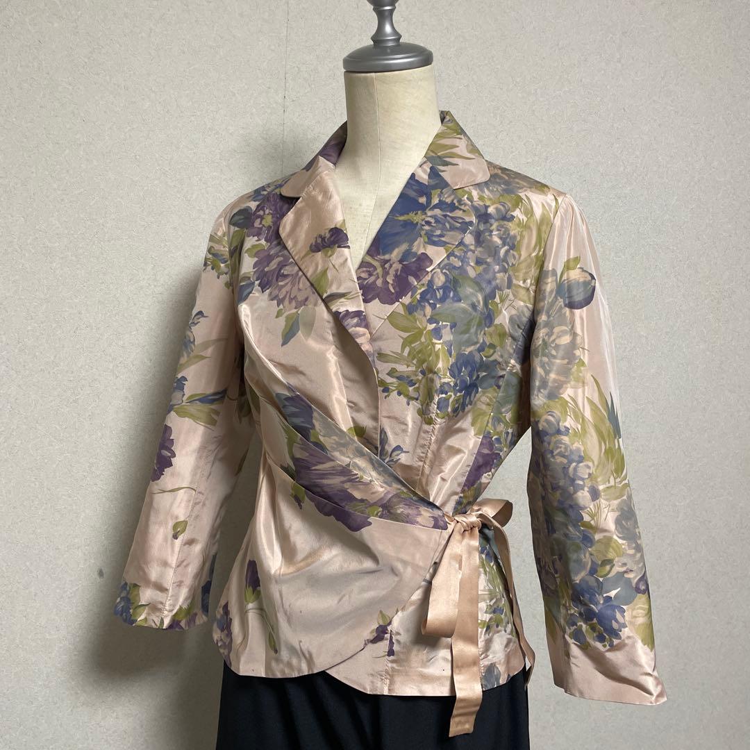 MaxMara フラワープリント シルク花柄ラップジャケット