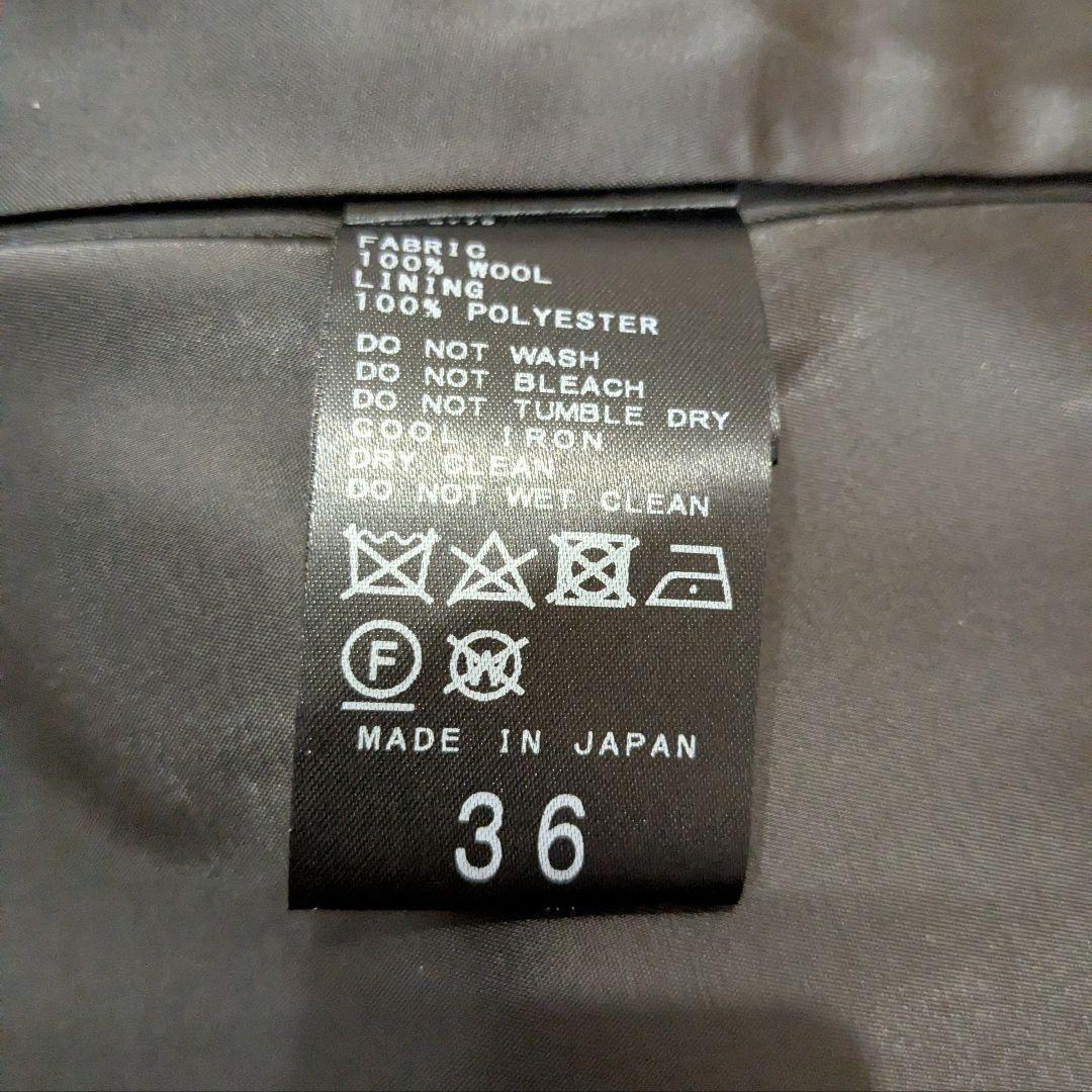 スイビダブルクロスサドルショルダーAラインコート　ノーカラー　36