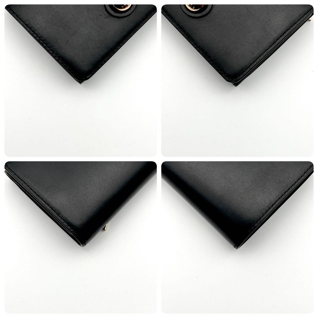 ✨極美品✨ FURLA フルラ 三つ折り財布 ブラック 高級レザー 上品 希少