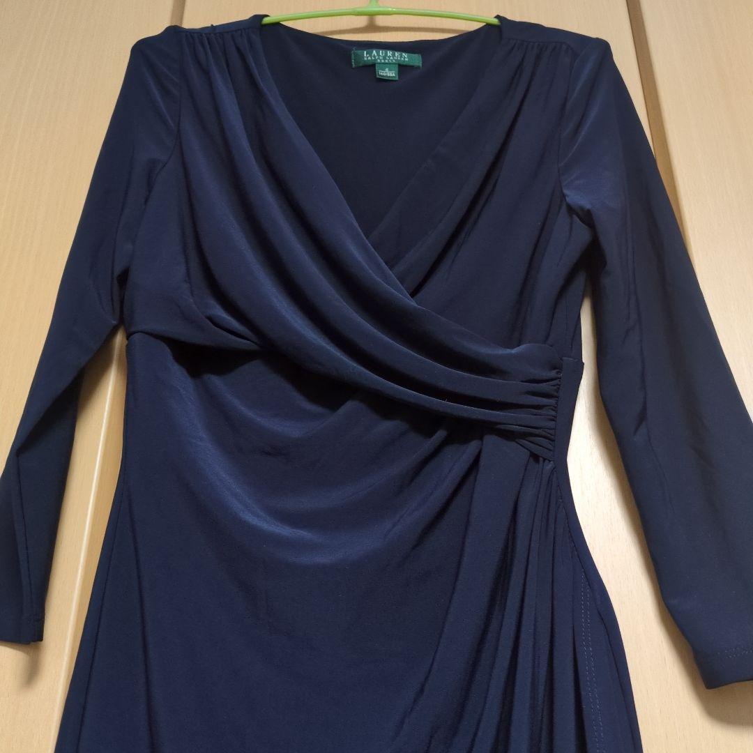 RALPH LAUREN ネイビー ラップドレス サイズ４