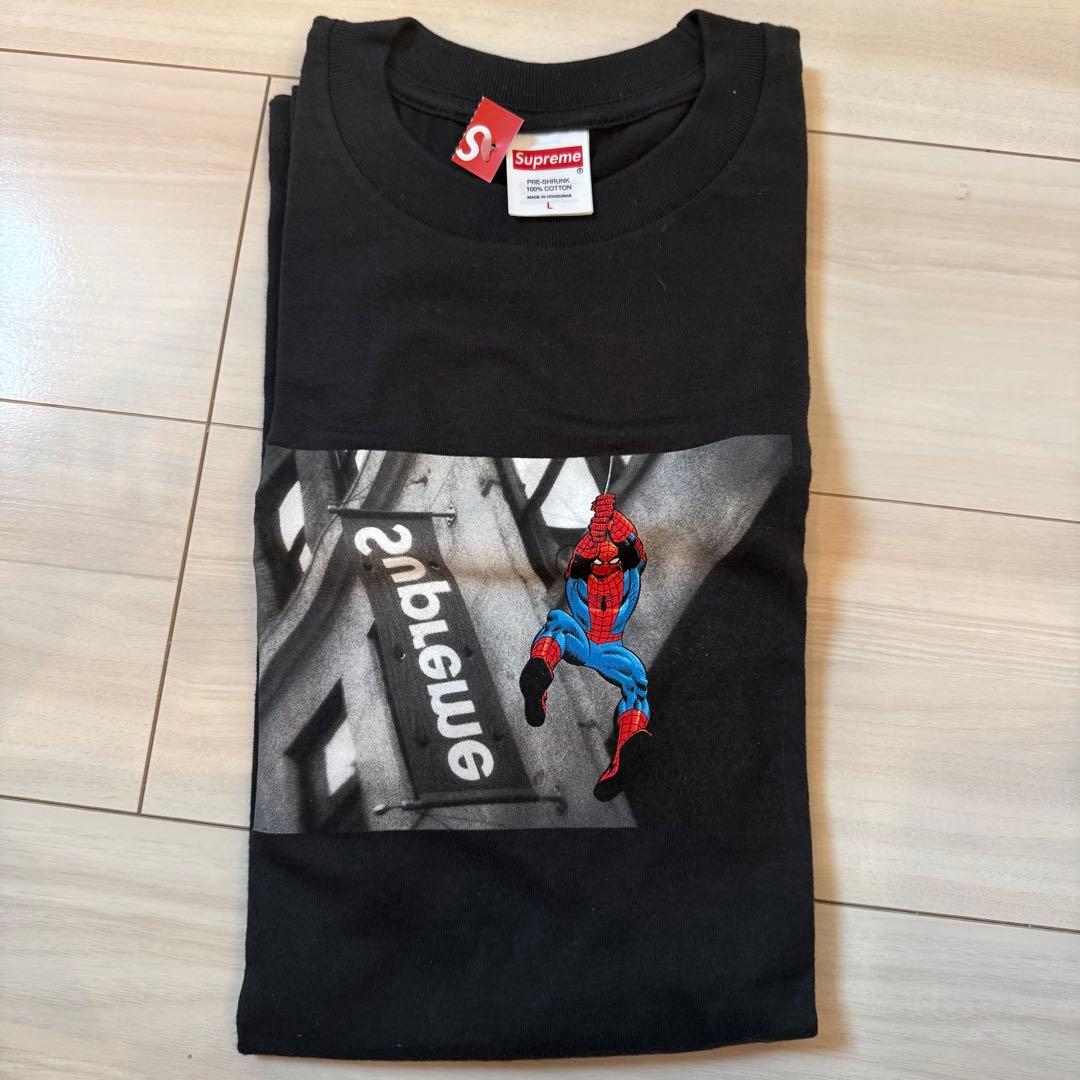 新品 Supreme x Spider-Man Tee スパイダーマン 黒 L