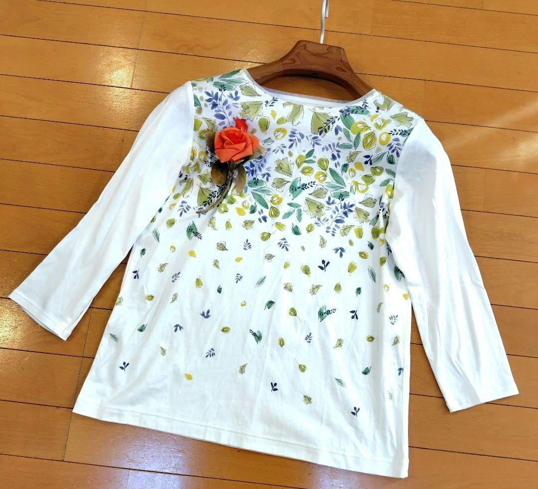 M*)様 レリアン 近年モデル ボタニカルリーフプリント カットソー11L