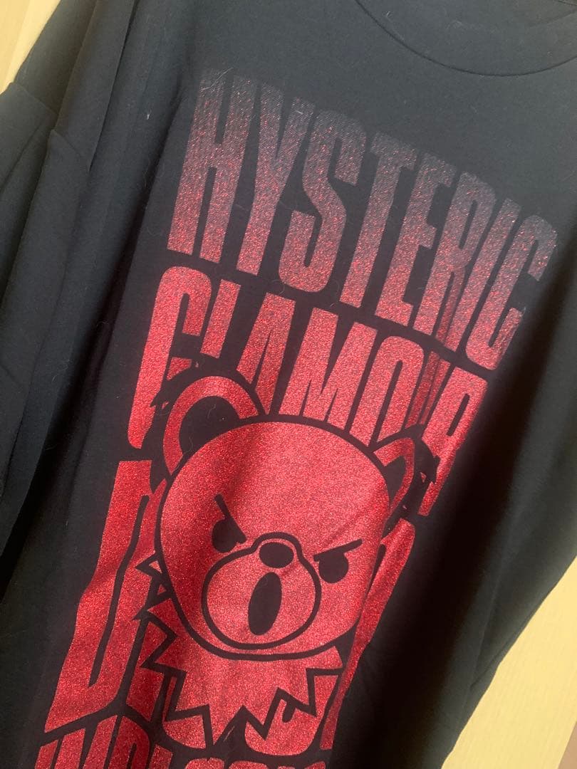ヒステリックグラマーファックベアヒスベアラメオーバーサイズTシャツ