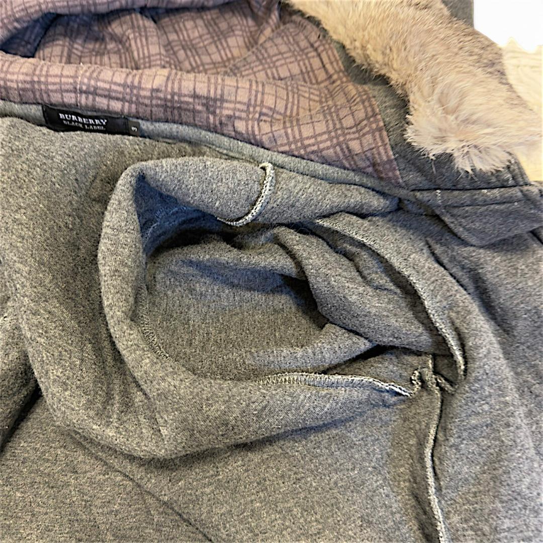 BURBERRY BLACK LABEL ウール ノバチェック フード パーカー