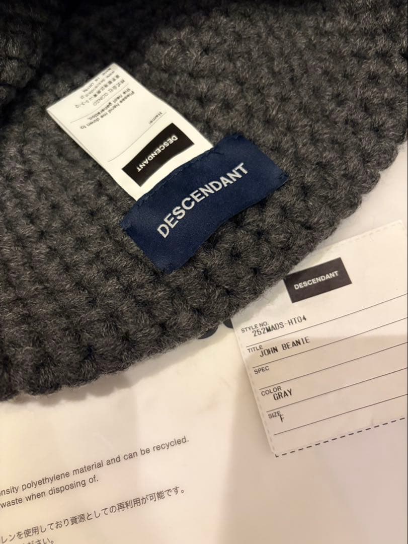 DESCENDANT ディセンダントJOHN BEANIE GRAY