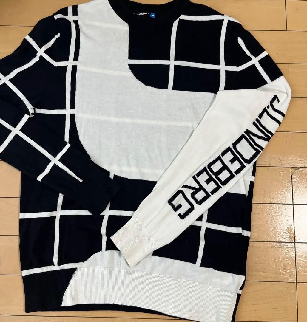 J.LINDEBERG ジェイリンドバーグ　セーター　Lサイズ　ビッグロゴ　総柄