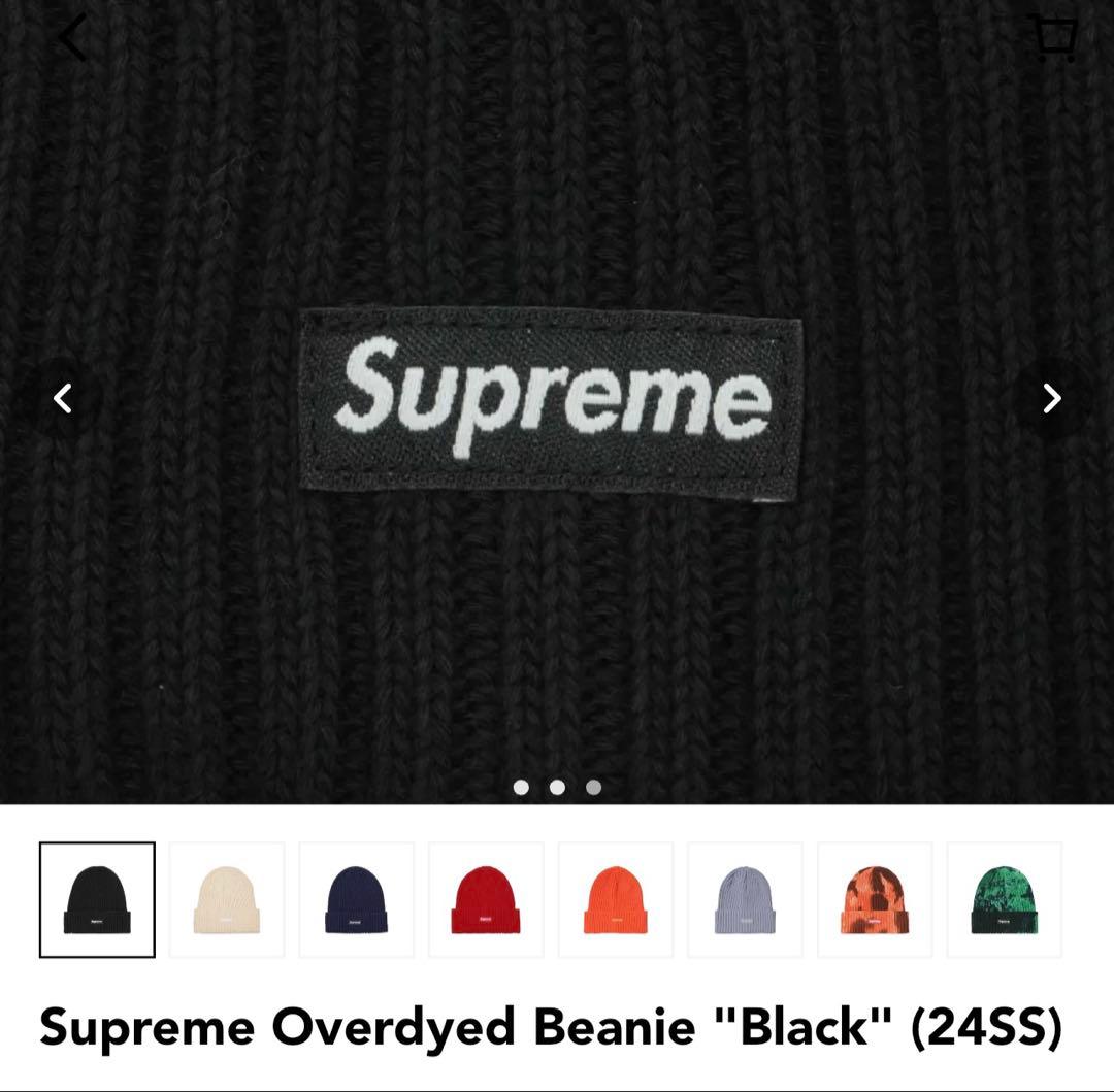 帽子 Supreme Overdyed Beanie \"Black\" (24SS)