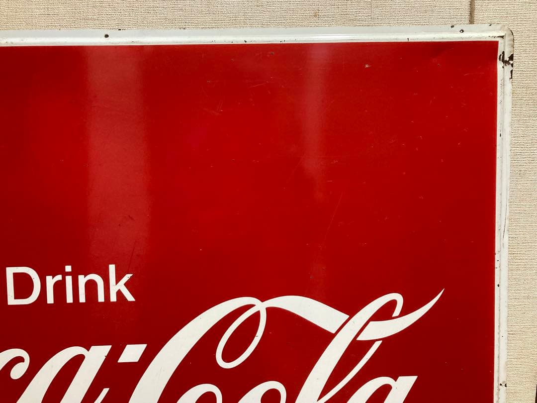 【当時物】Coca-Cola コカコーラ 昭和レトロ ホーロー看板 特大91cm