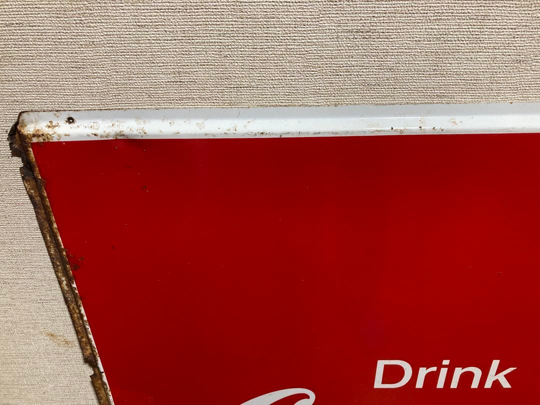 【当時物】Coca-Cola コカコーラ 昭和レトロ ホーロー看板 特大91cm