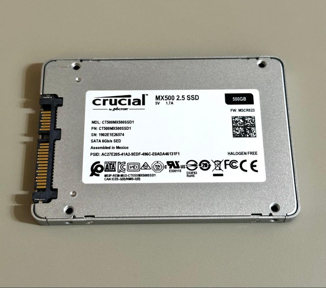 crucial MX500 500GB SSD TLC 正常99% 1875時間
