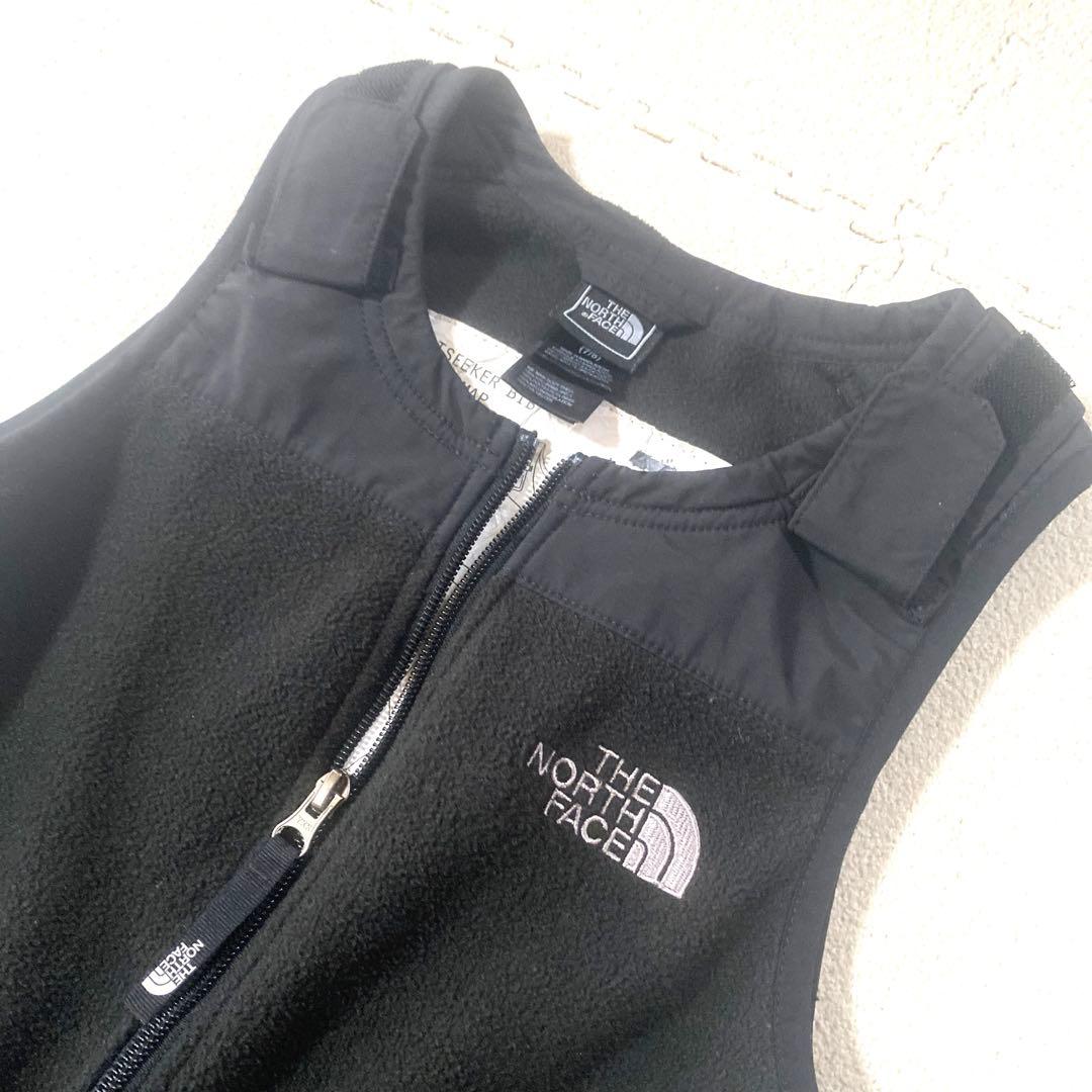 ノースフェイス＊キッズ150ビブ サロペットタイプのスノーパンツ 色 黒