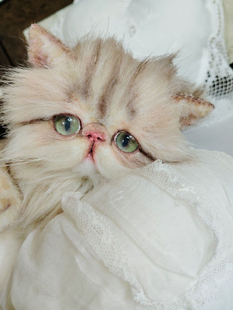 エキゾチックロングヘア♡可愛い子猫ちゃん♡大きめサイズ♡アートドール♡ぬいぐるみ