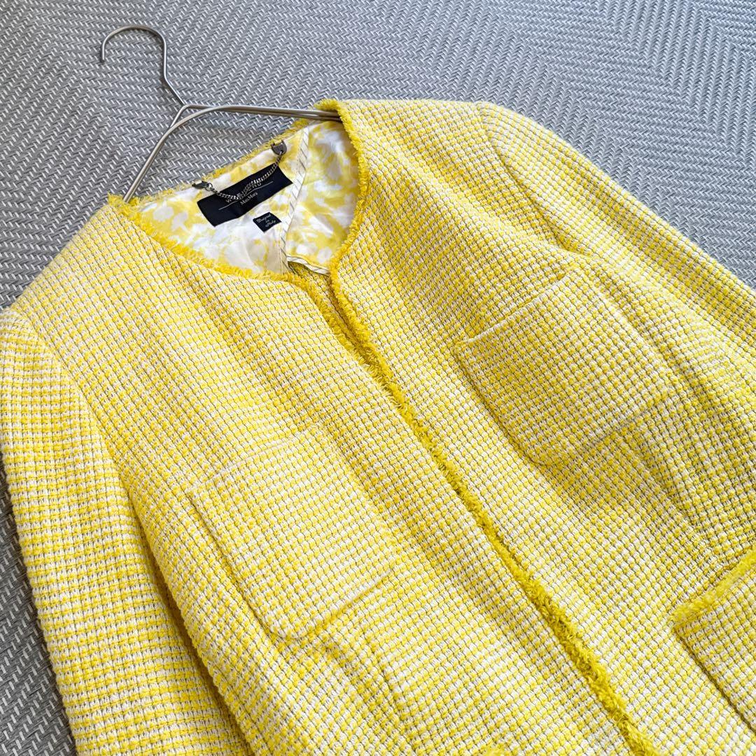 極美品 MaxMara WEEKEND ツイード ノーカラージャケット 3XL