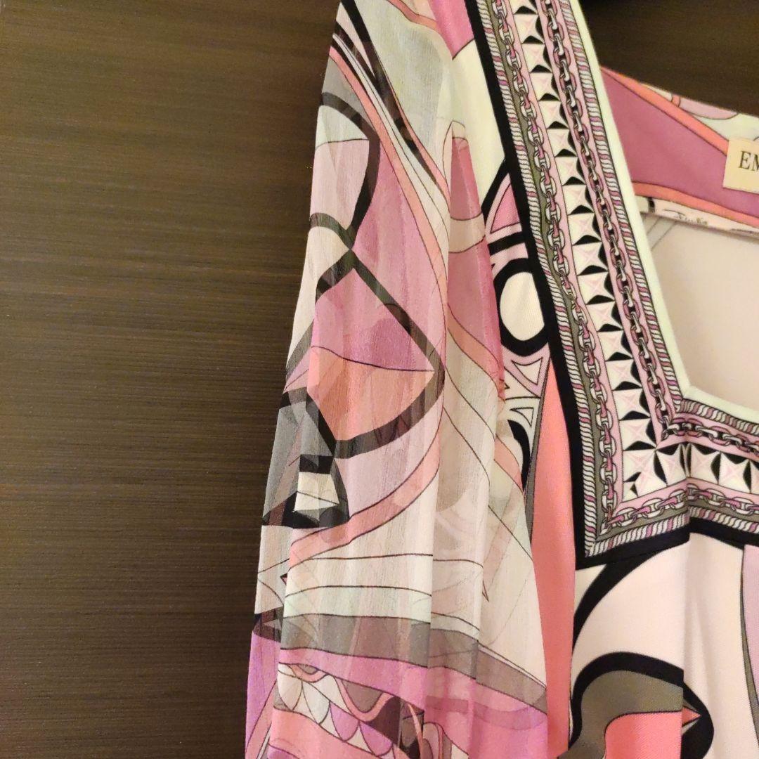 EMILIO PUCCI 幾何学模様 長袖ワンピース　38