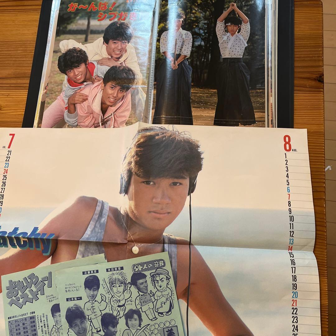シブガキ隊　雑誌切り抜き　ファイル2冊　超レアなポスター、ステッカーが多数あり！