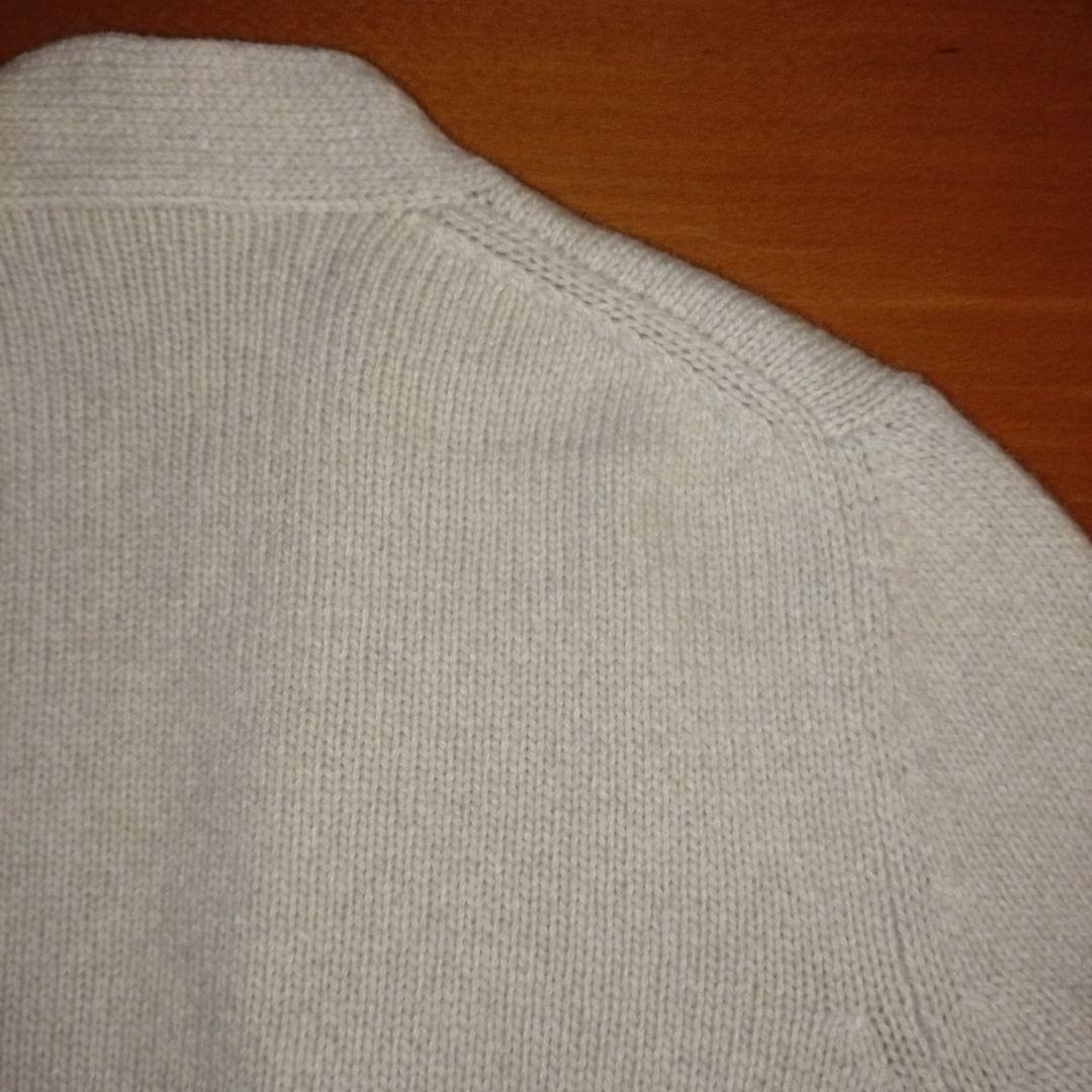 エルメス　ニットカーディガン　カシミア100%　薄ベージュ　SM　イタリア製