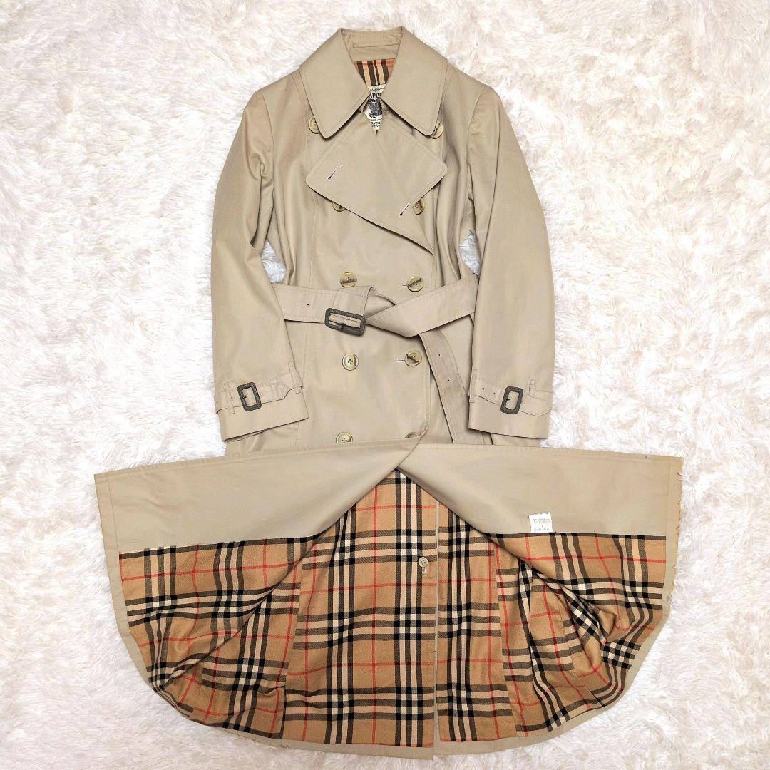 【美品】バーバリー☆ノバチェックベルト付　トレンチコート　ベージュ