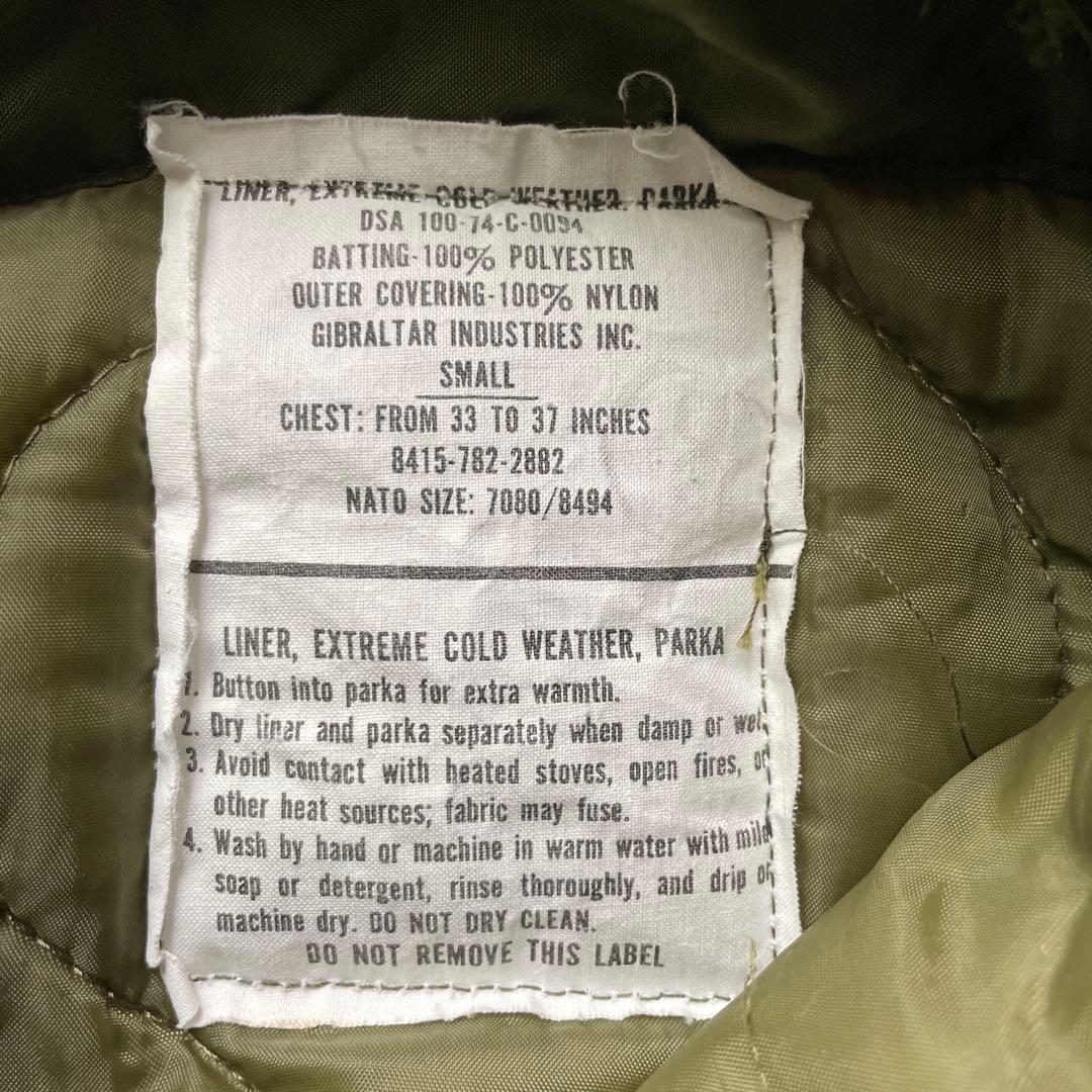 美品❗️アメリカ軍実物M65 フィッシュテールパーカーSライナー付き