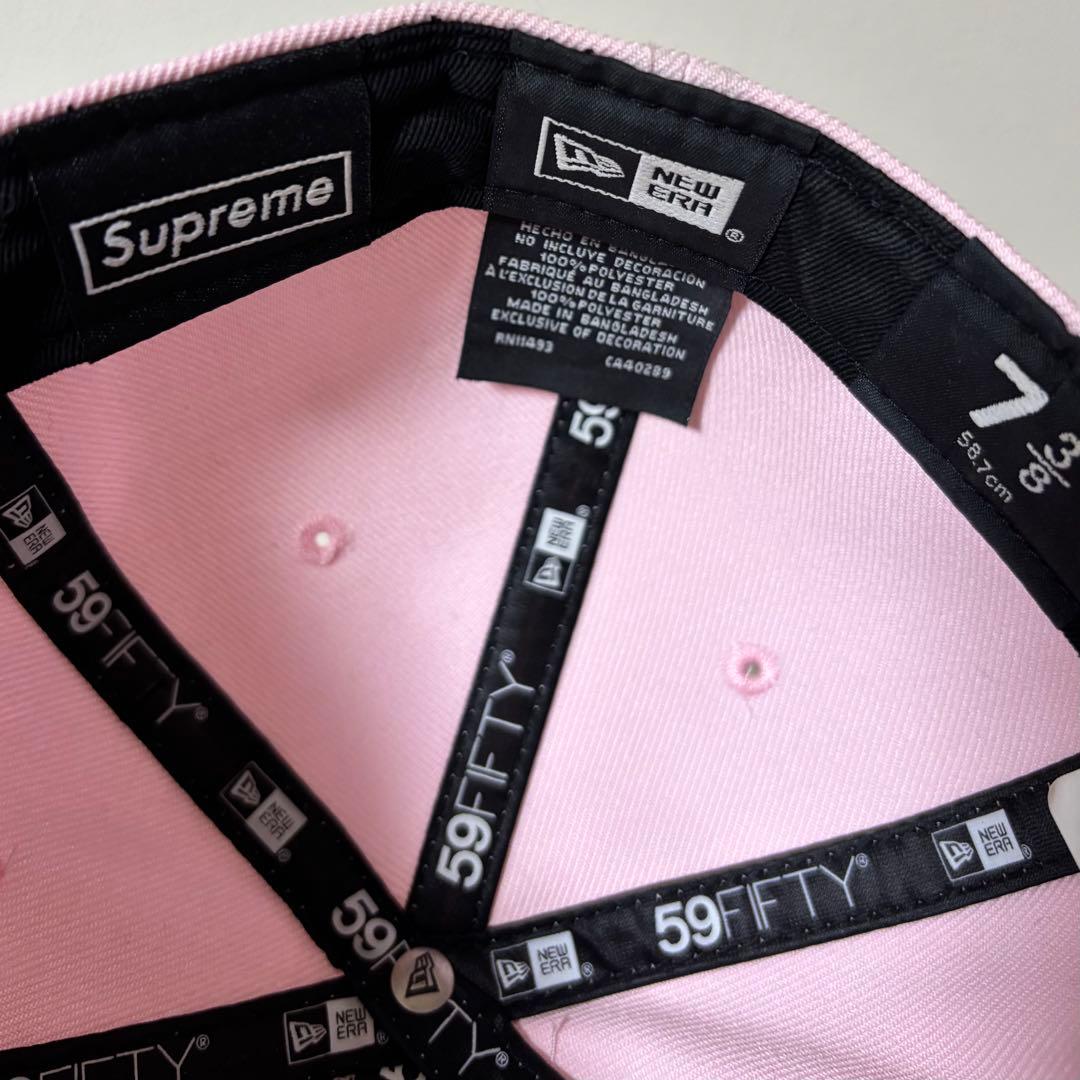 Supreme×NEWERA ピンク 59FIFTY キャップ 7 3/8