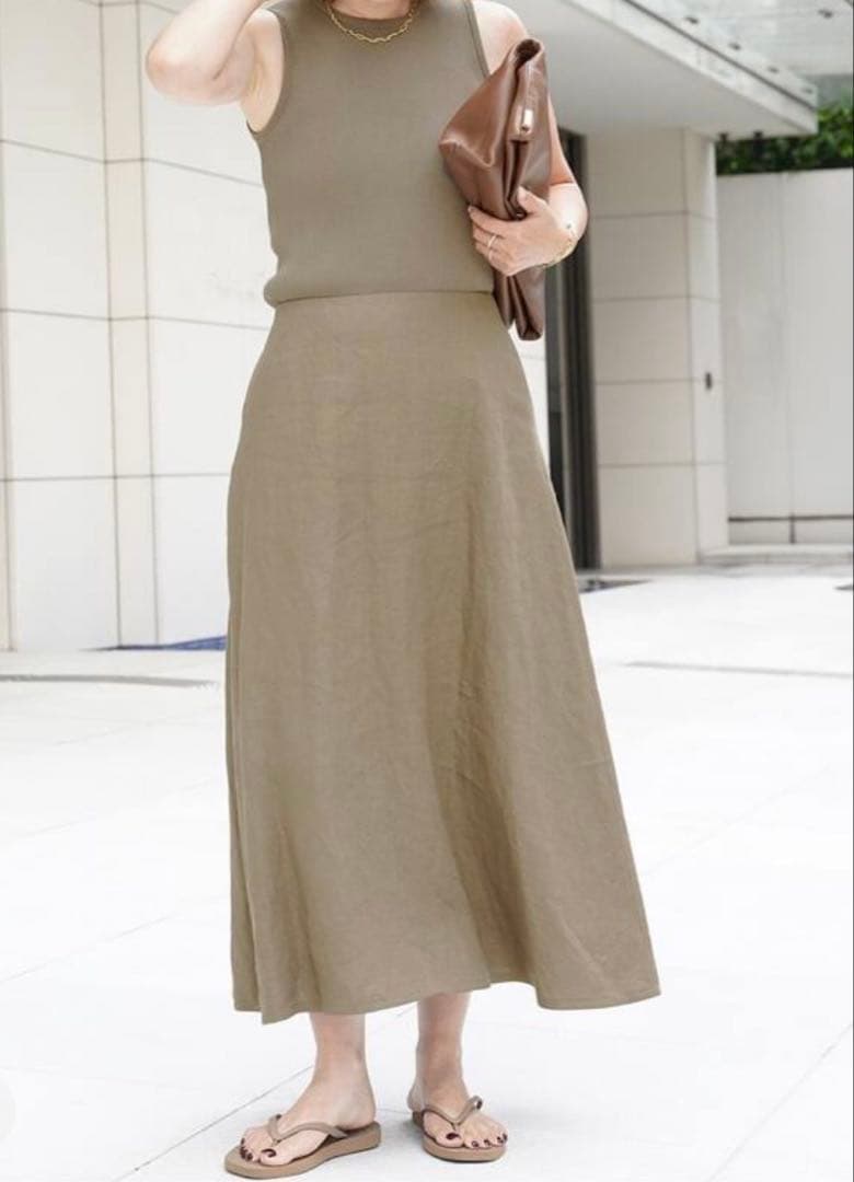 2025SS ドゥーズィエムクラス　定価3.3 Linen フレアスカート