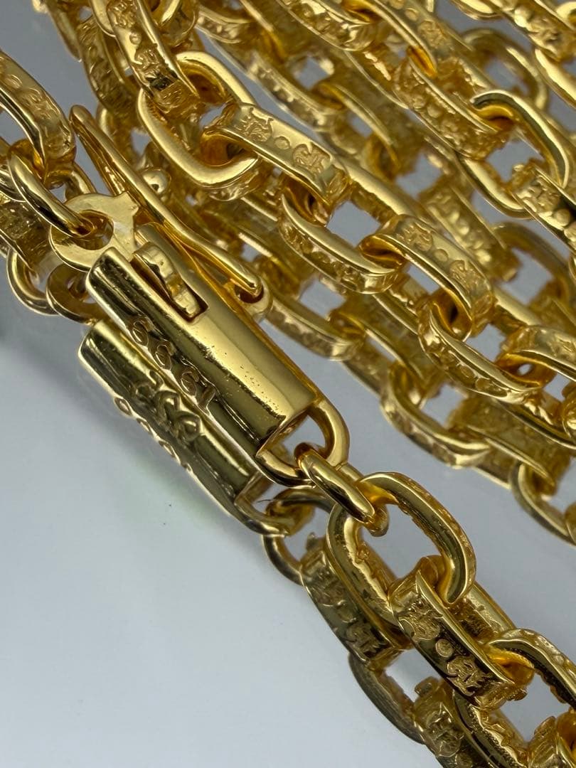 クロムハーツ調　ロールチェーン　22k コーティング　62cm