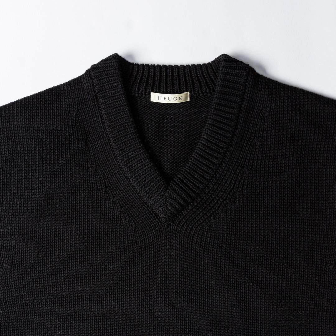 トップス HEUGN LOW GAUGE KNIT VEST BLACK size2