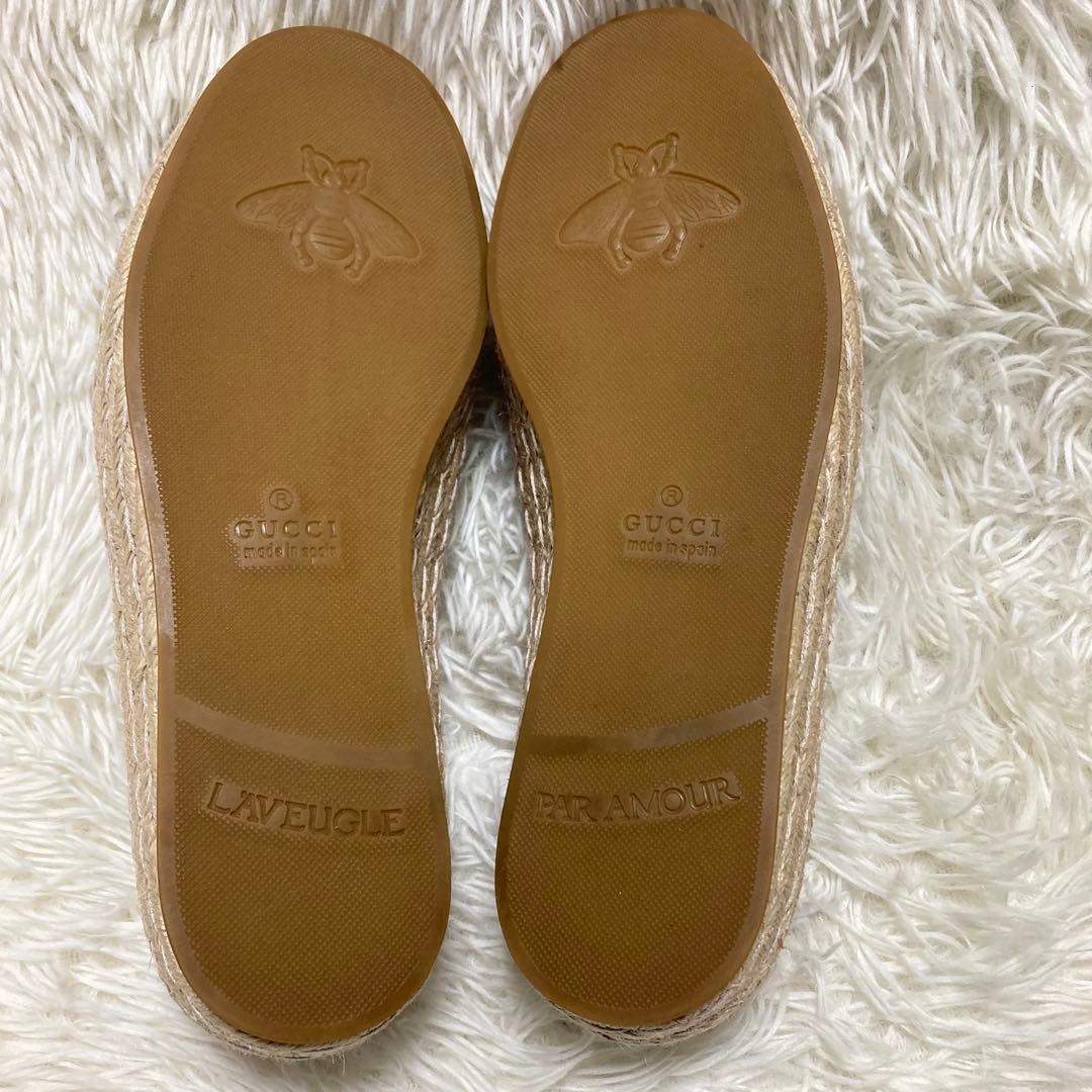 GUCCI グッチ ホースビット スエードレザー エスパドリーユ 8 ブラウン