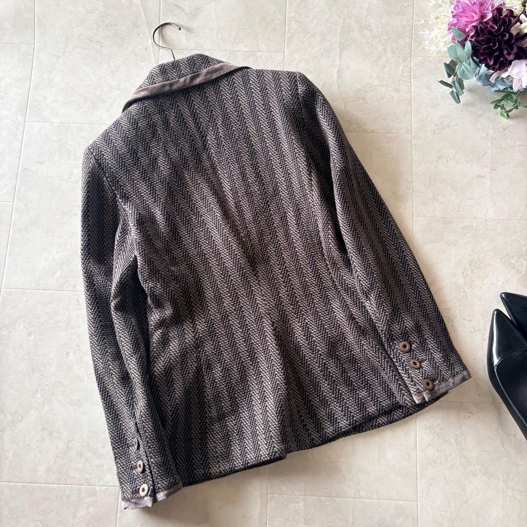 NO.7-180ARMANI COLLEZIONI 42異素材ベロア×ツイード