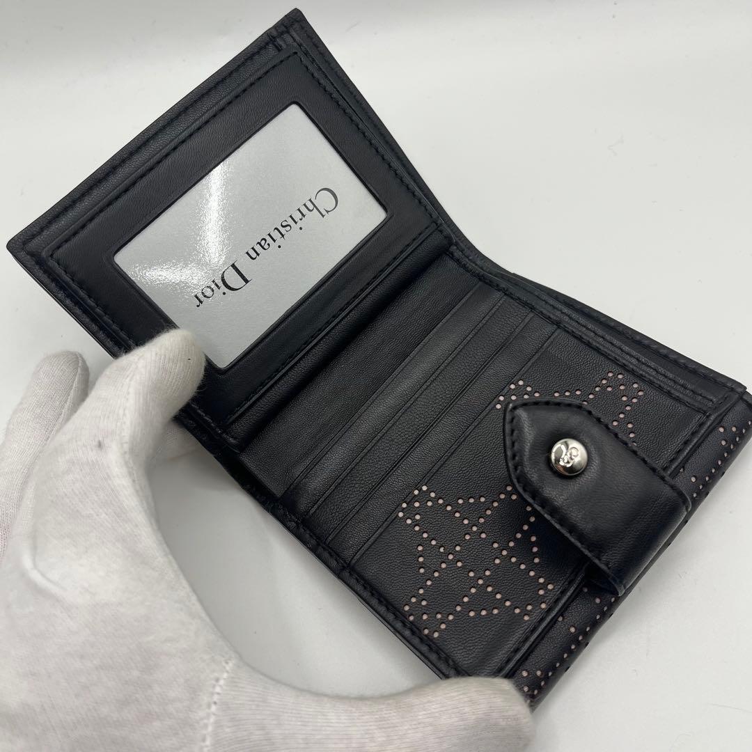 【未使用】Dior 折り財布　レザー　カナージュ　トロッター　希少　ピンク