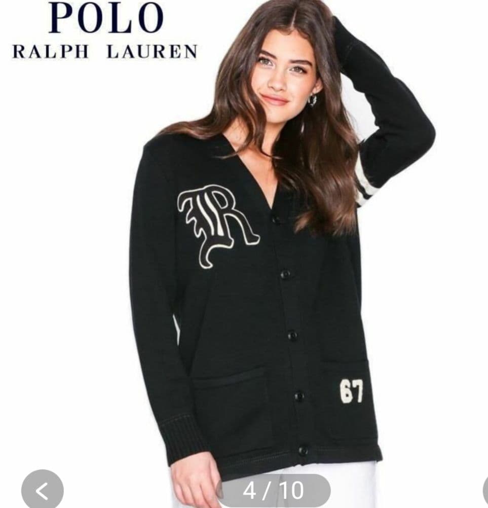 POLO RALPH LAUREN カレッジワッペン　レタードカーディガン