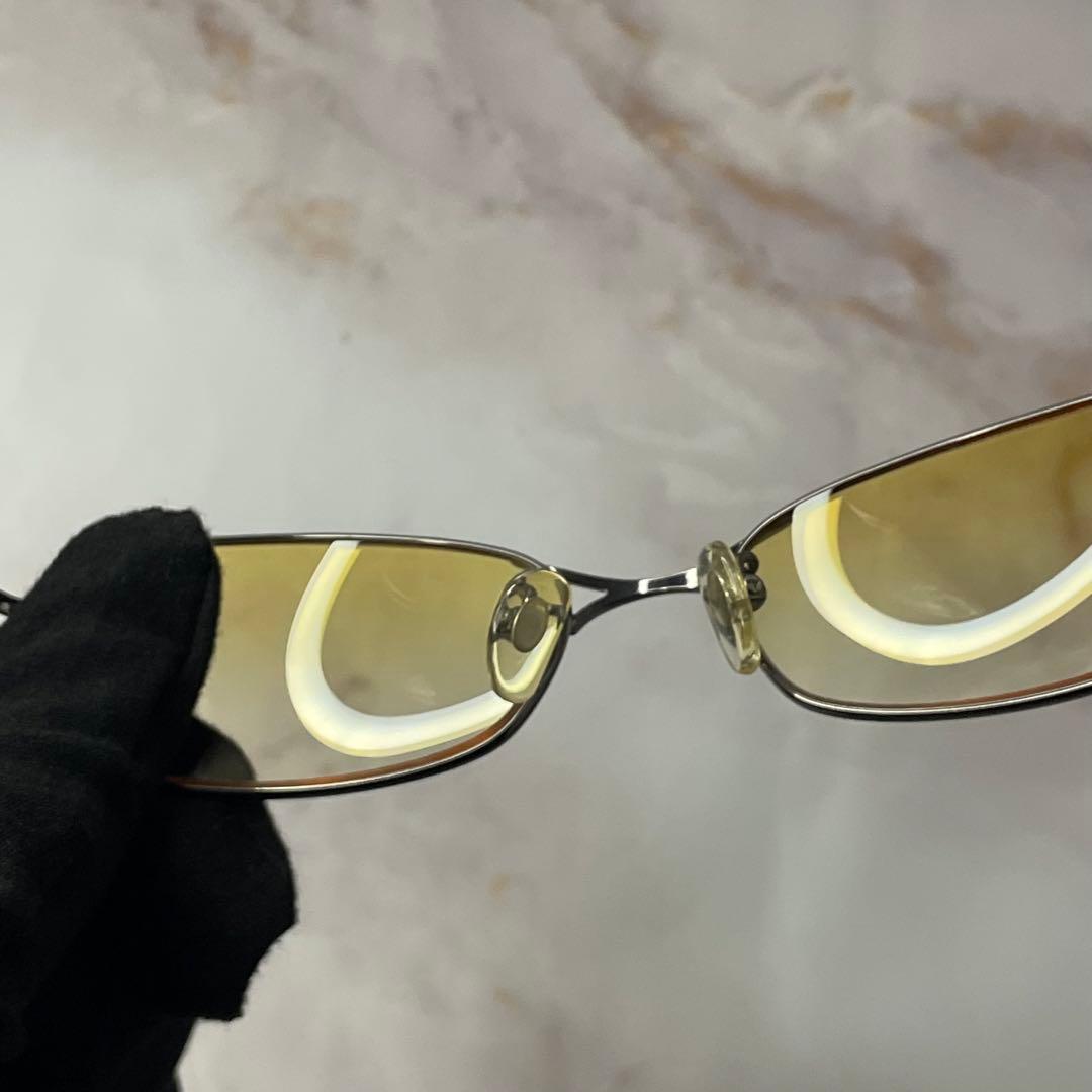 ray ban スクエア y2k イエロー デザイン サングラス ケース付き