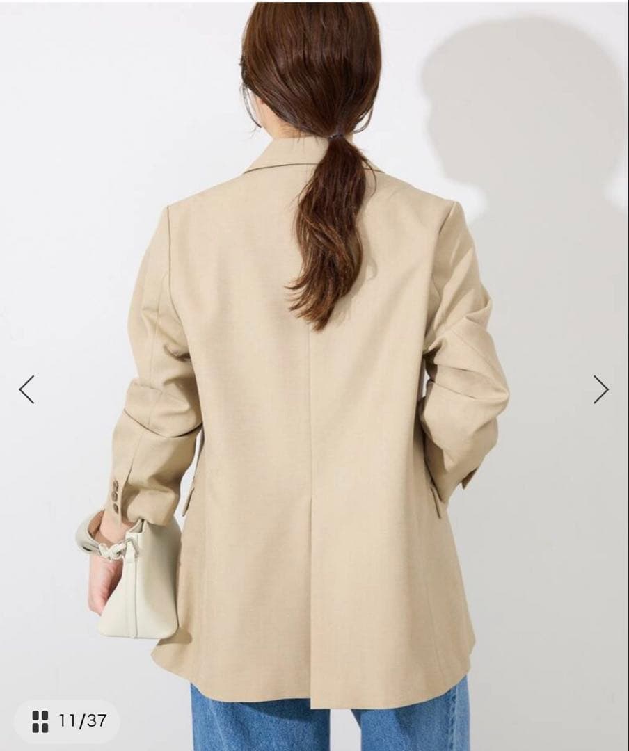 25SS 美品SLOBE IENAツイルダブルブレストジャケット　36