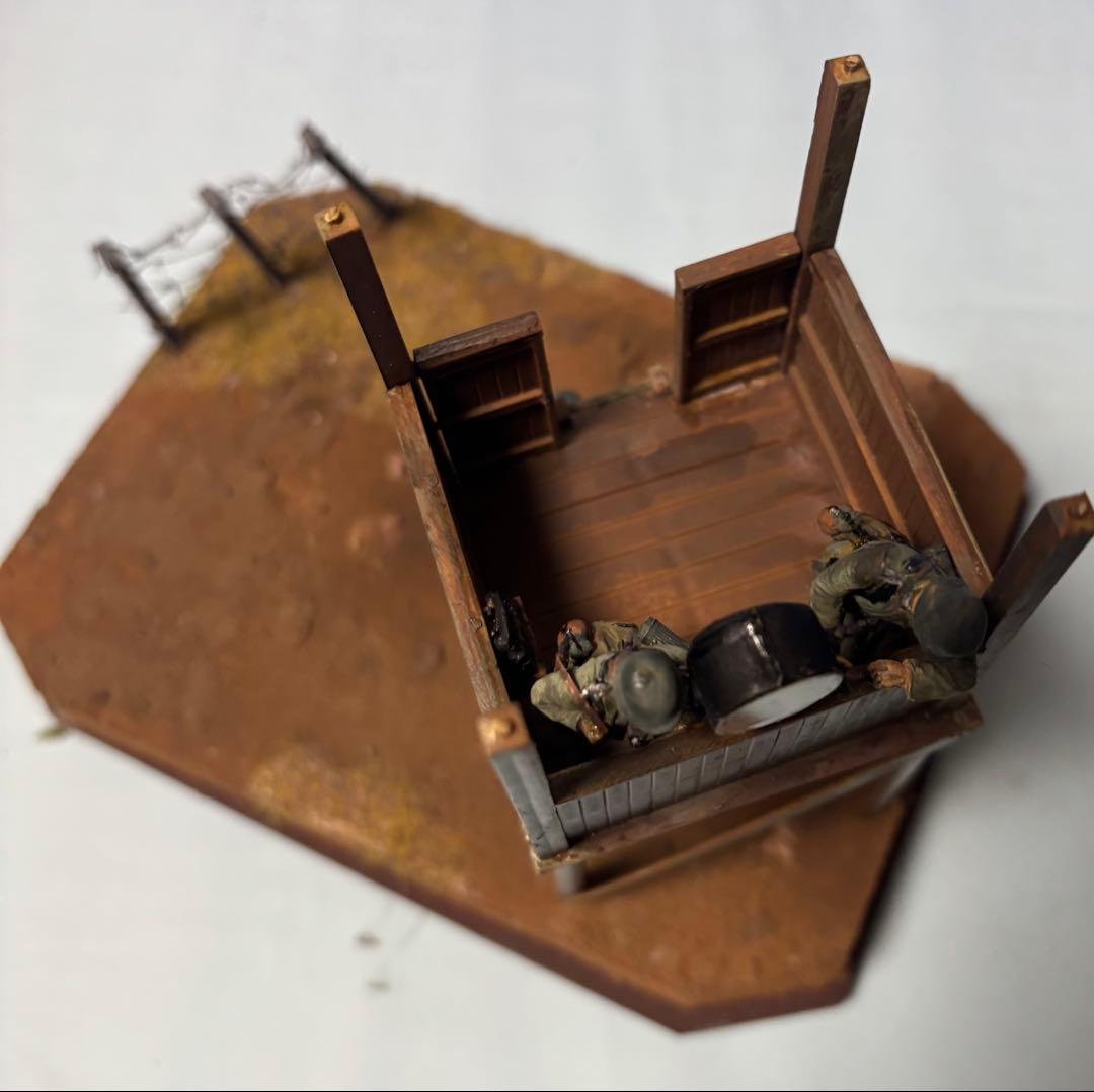 マスターボックス 1/35 ドイツ軍収容所監視塔 警備兵フィギュア4体 ベース付