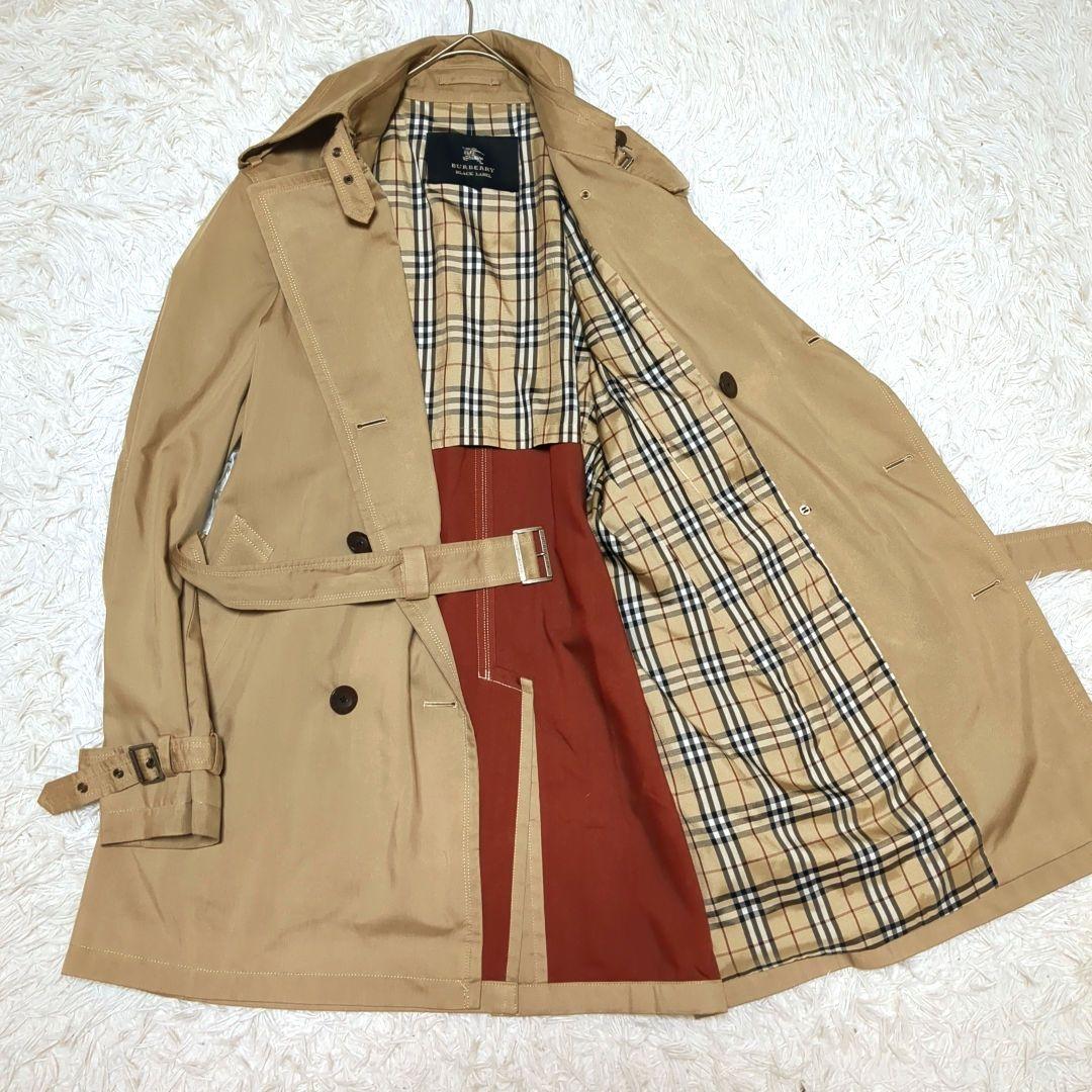 【美品】バーバリーブラックレーベル☆ノバチェック　希少　レッド　トレンチコート
