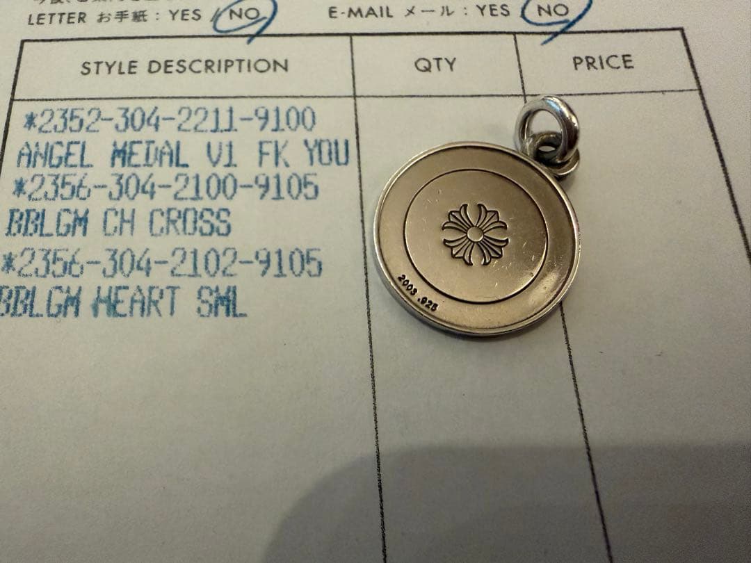 Chrome hearts エンジェルメダル V1 正規店購入