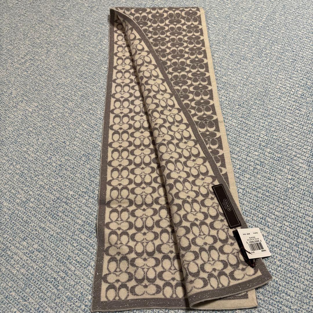 新品コーチcoachマフラー　グレー