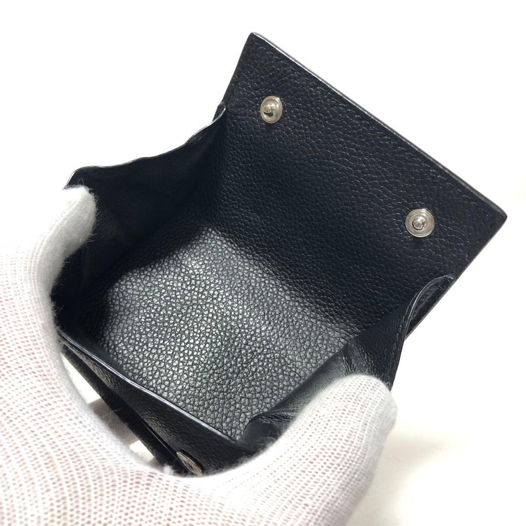 極美品　サンローランパリ　オリガミ　三つ折り財布　シボ革　レザー　黒　付属品◎